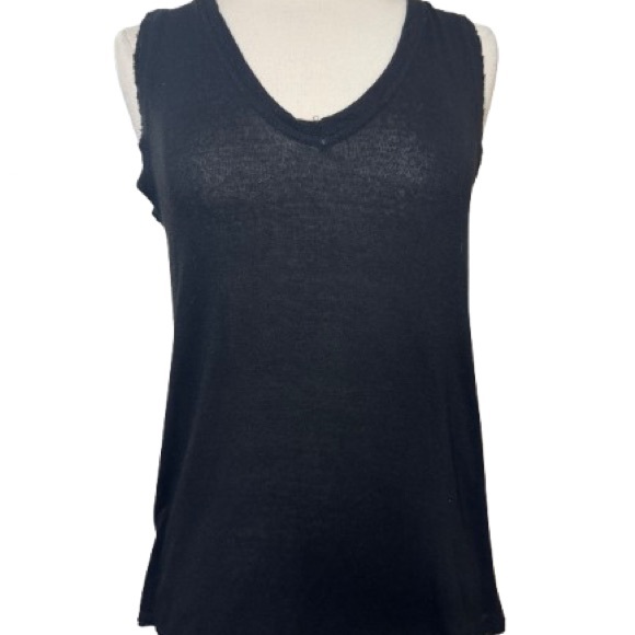 Elegant Black V-Neck Tank Top - Picture 1 of 4